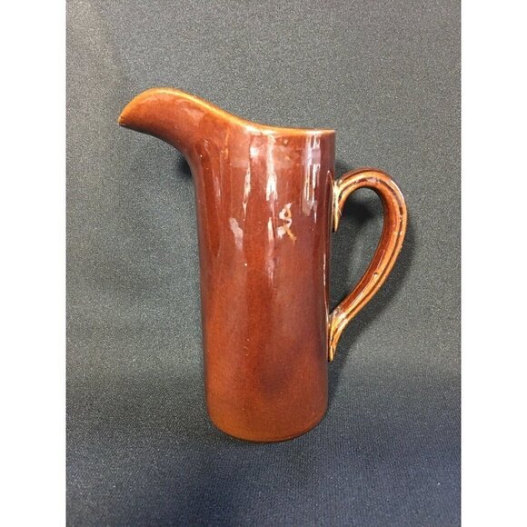 Mid Century Rockingham Pitcher 1958 Cook & Serve by Tackett 6.5” Dark Brown MCM - Picture 1 of 7